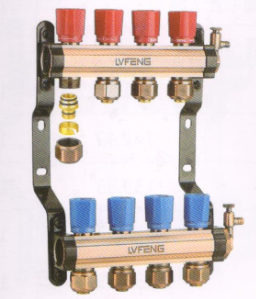 吕丰分水器管件_3402 GF1"G型方体古铜手动温控分水器（间距5.0）