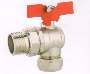 吕丰分水器阀门_LF258b 角式卡套黄铜活接球阀