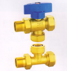 吕丰球阀_LF236 卡套式黄铜三通活接阀 