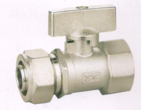 吕丰球阀_LF257F 卡套式直柄黄铜内丝球阀（镍）