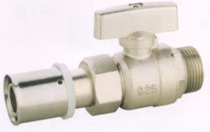 吕丰卡压式球阀_LF238卡压式黄铜外丝球阀（镍）