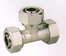 吕丰铝塑管卡套式_LF304 铝塑管卡套式-等径三通