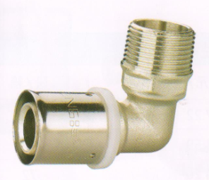 吕丰铝塑管卡压式_LF409铝塑管卡压式-外丝弯头