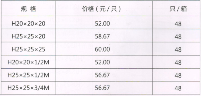吕丰铝塑管卡压式_LF414铝塑管卡压式-H型三通规格与价格