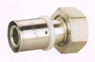 吕丰铝塑管卡压式_LF416铝塑管卡压式-内丝活接直接