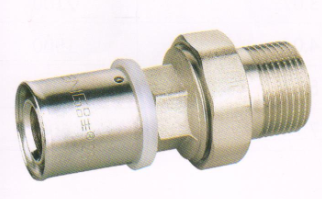 吕丰铝塑管卡压式_LF417铝塑管卡压式-外丝活接直接