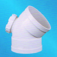 宏岳PVC_U排水管材管件__45°带检弯头