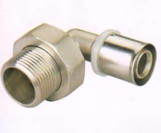 吕丰铝塑管卡压式_LF418铝塑管卡压式-外丝活接弯头